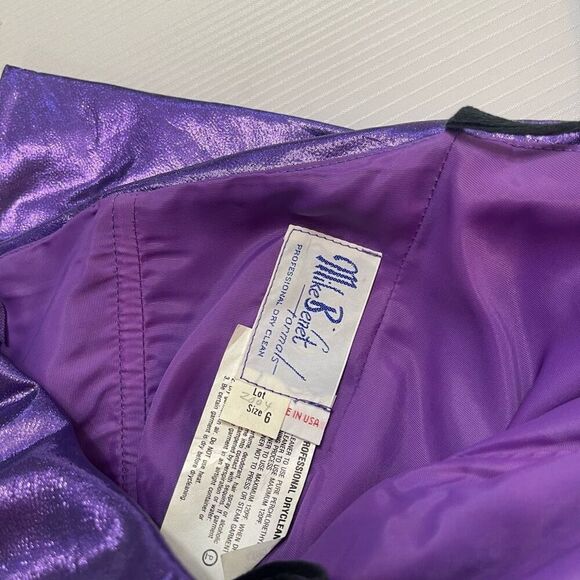 Mike Benet VTG  80s Purple Peplum Dress Size 6 - Picture 7 of 11